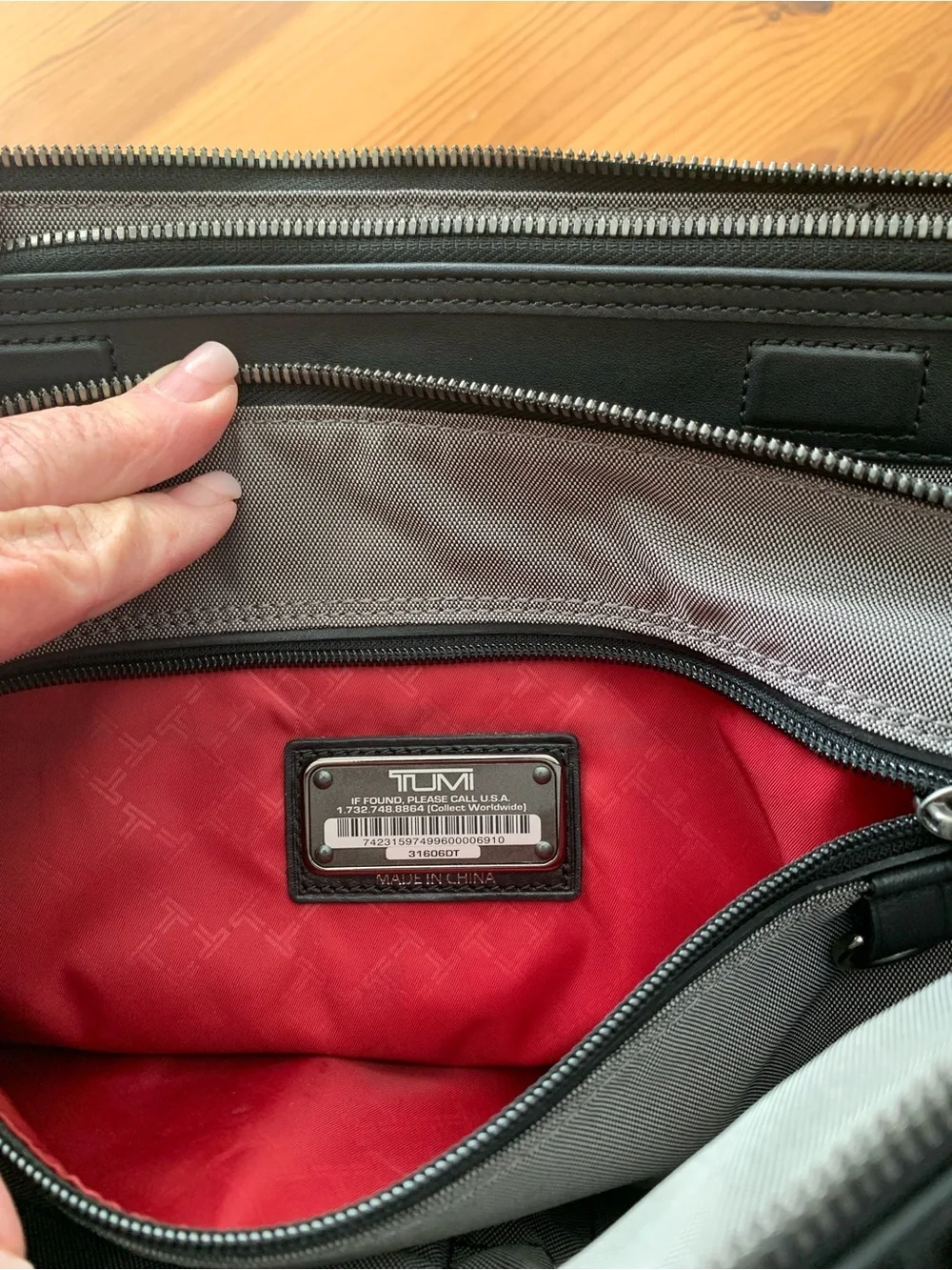 Tumi Black Quilted Leather Laptop Satchel